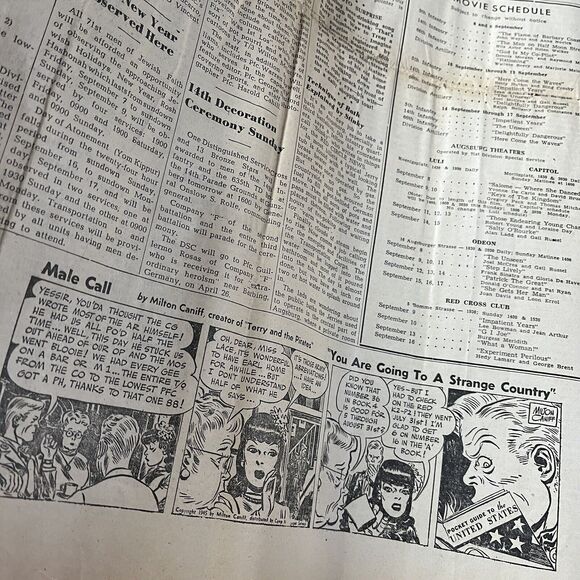 Vintage WWII Red Circle News 71st Newspaper Milton Caniff Comic Sept. 8, 1945 - Picture 8 of 8